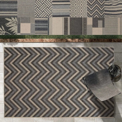  In- & Outdoor-Teppich Clyde Wetterfester Sommerteppich Moderne Designs Chevron 200x290 Cm