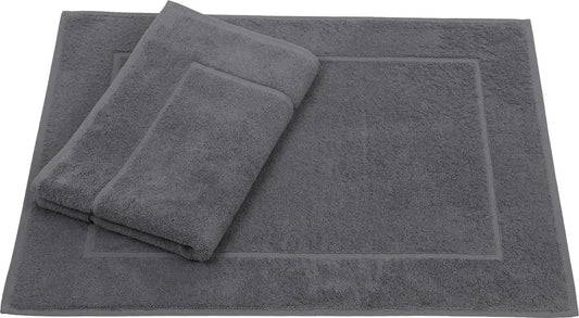  Betz 2er Set Badvorleger Badematte Badteppich Duschvorleger Frottee Größe 50x70 Cm 100% Baumwolle 650g/m² Farbe - Anthrazit
