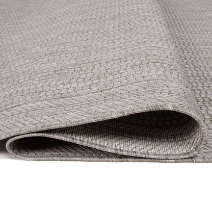  In- Und Outdoor Teppiche Flachgewebe Terrassen Natur Look In Grau & Beige, Farbe:Grau, Maße:140x200 Cm