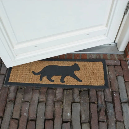  Esschert Design Stufenfußmatte Gummi/Kokos Katze; RB170