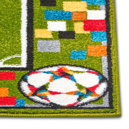  Kurzflor Kinderteppich Soccer Pitch, Größe:80x150 Cm