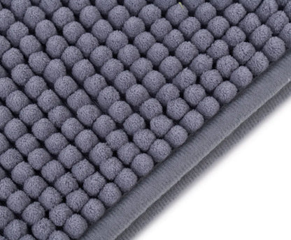  GÖZZE Chenille Badteppich 60x100 Cm Badvorleger Anti-Rutsch-Beschichtung Anthrazit