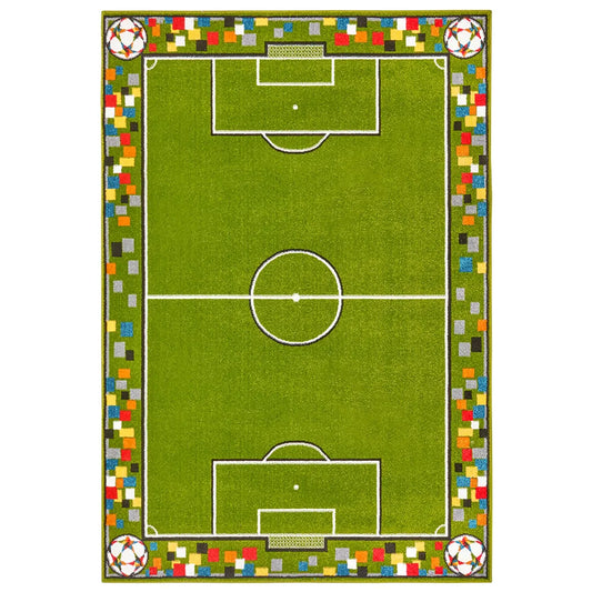  Kurzflor Kinderteppich Soccer Pitch, Größe:80x150 Cm