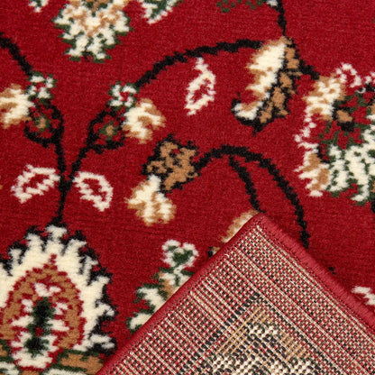  Orient Teppich Rot Beige Klassisch Dicht Gewebt Mit Ornament Und Blumenmotiven, Maße:240x340 Cm
