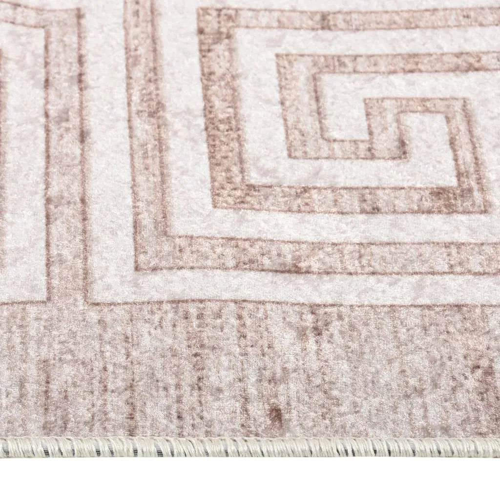  VidaXL Teppich Waschbar 160x230 Cm Beige Rutschfest