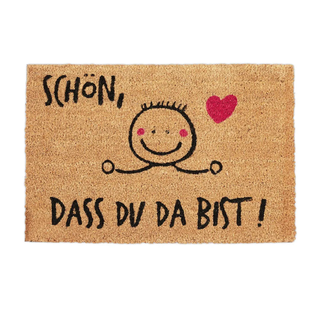  Relaxdays Fußmatte Kokos SCHÖN, DASS DU DA BIST
