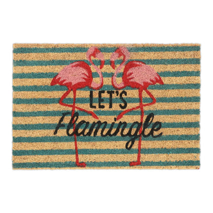  Relaxdays Kokos Fußmatte Mit Flamingos