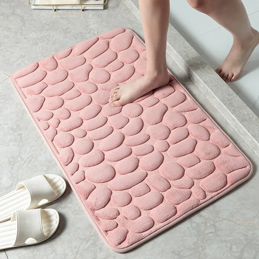  40*60CM Kieselstein Badematte Badteppich Badvorleger Duschvorleger Badeteppich Weich (Rosa)