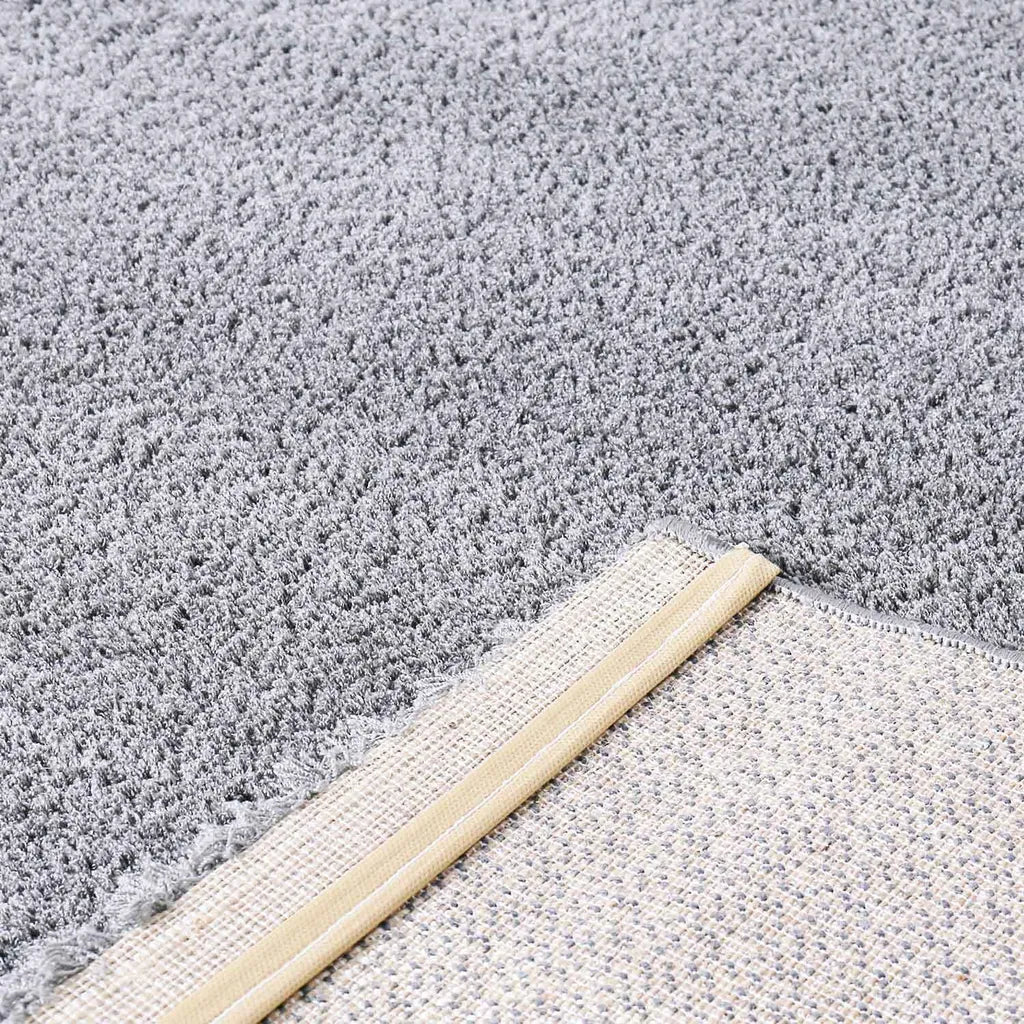  Teppich Wohnzimmer In Hell-Grau Flauschig Microfaser Dicht Gewebt-Weich, Maße:120x170 Cm